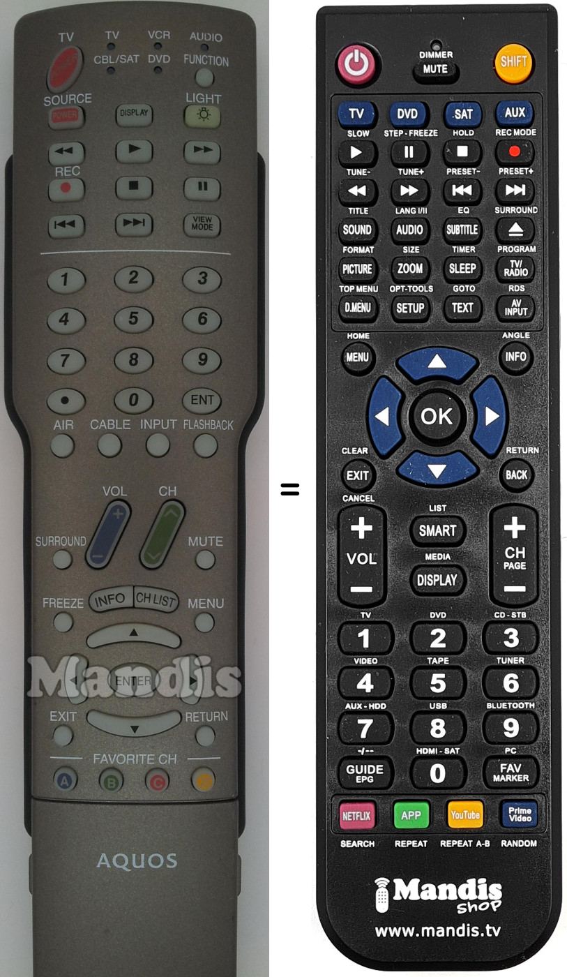 Replacement remote control Sharp GA468WJSA