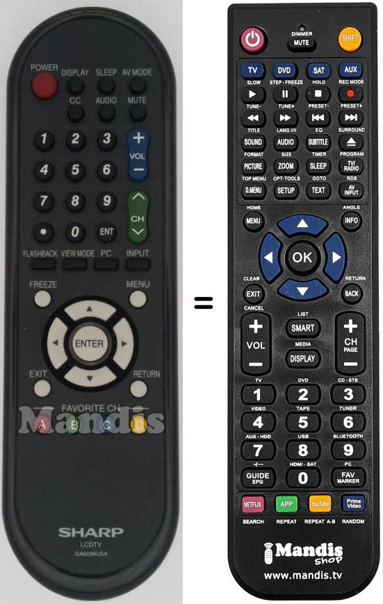 Replacement remote control GA603WJSA