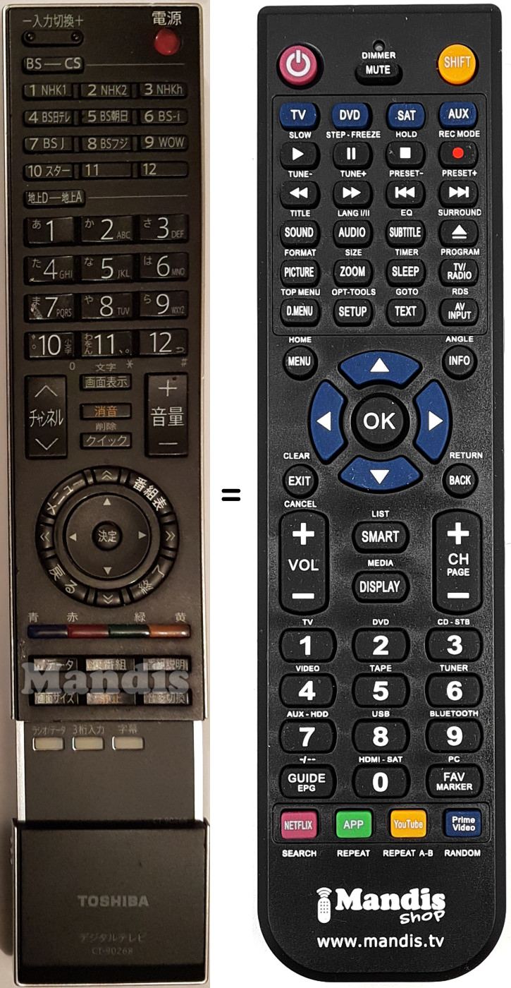 Replacement remote control CT90268