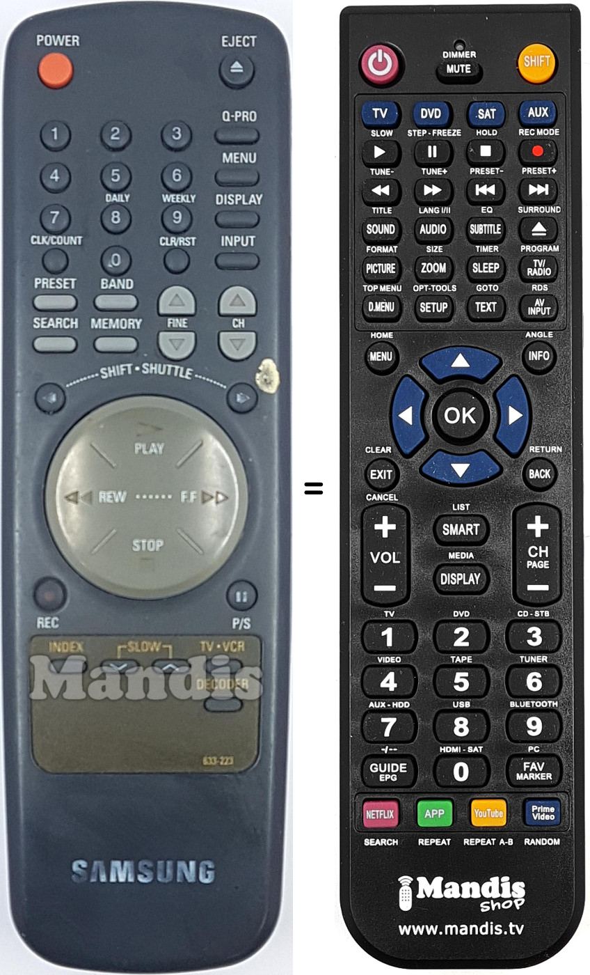 Replacement remote control 633-223