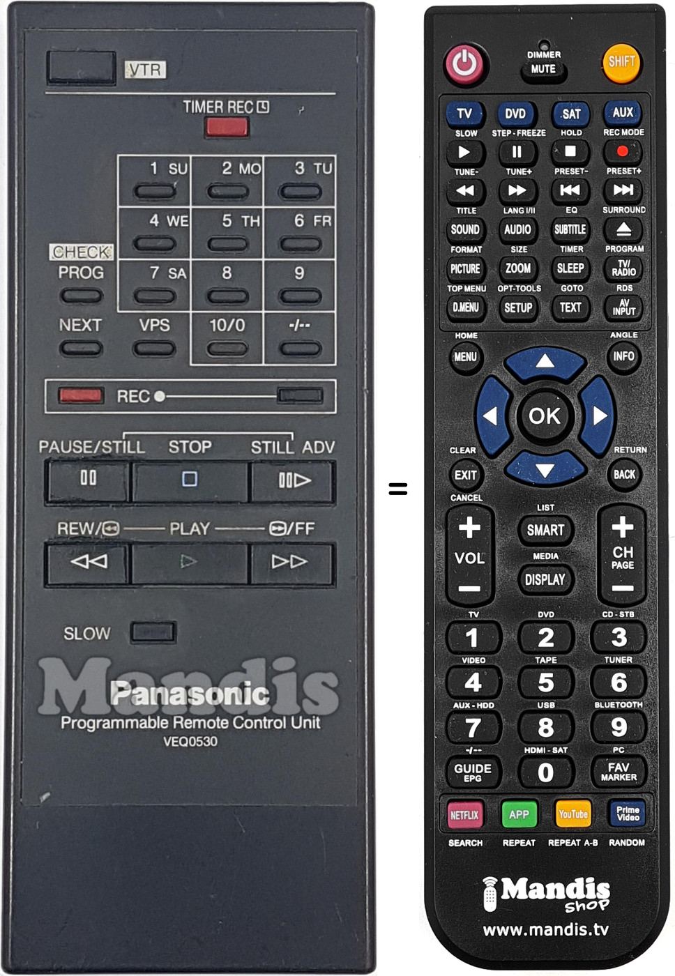 Replacement remote control VEQ0530