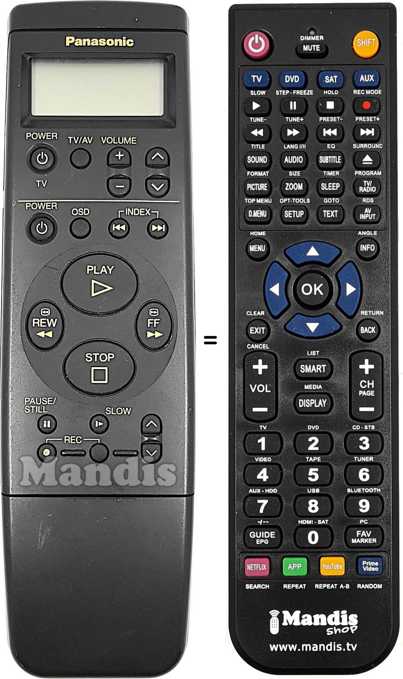 Replacement remote control Panasonic VEQ1873