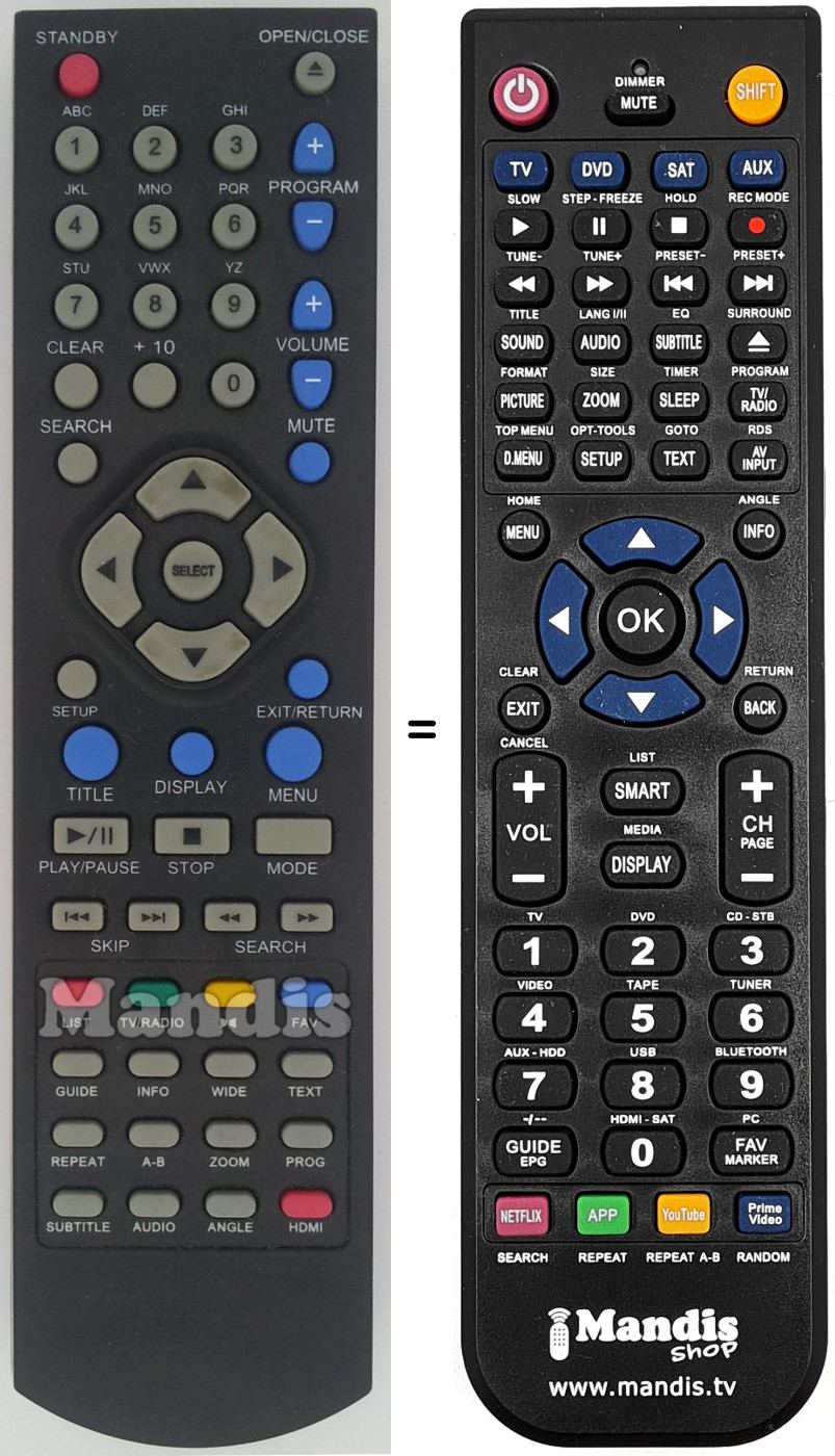 Replacement remote control REMCON1430