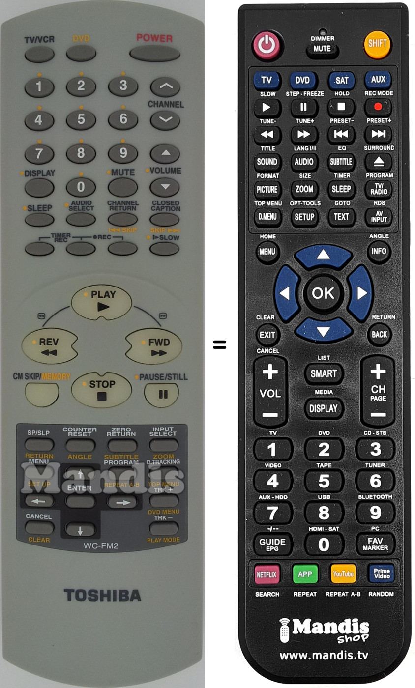 Replacement remote control WC-FM2