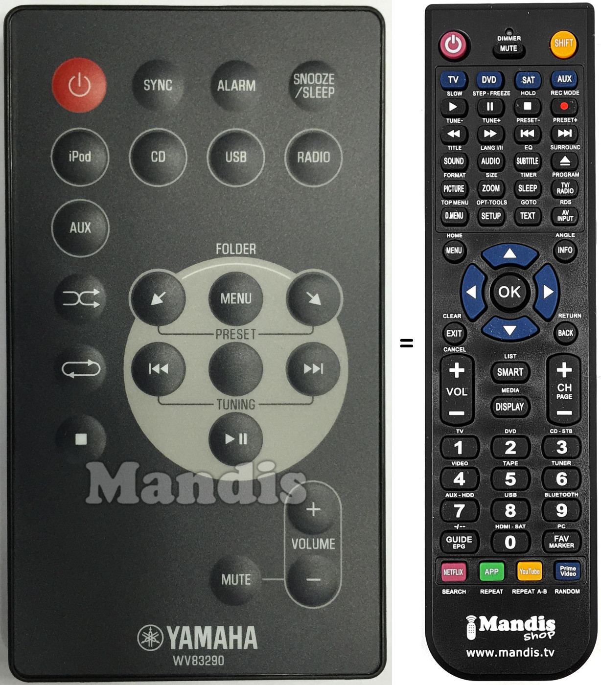 Replacement remote control WV83290