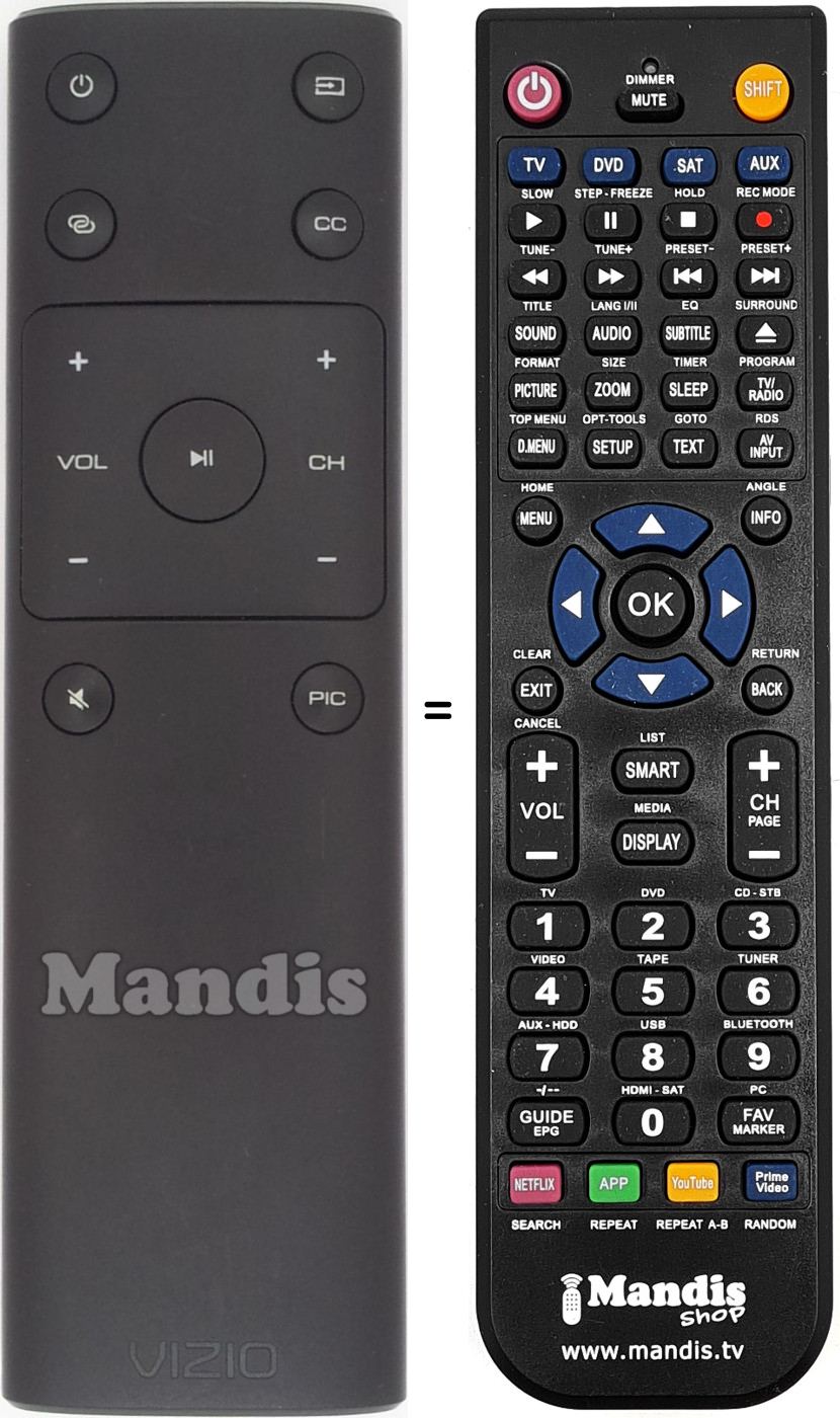 Replacement remote control XRT133