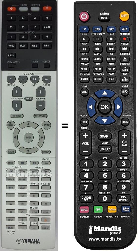 Replacement remote control Yamaha RAV508