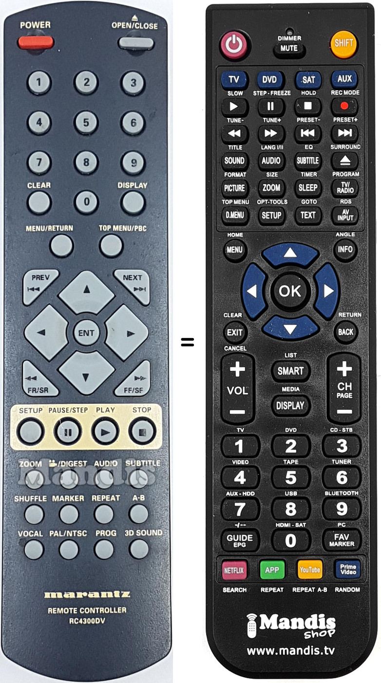 Replacement remote control 00MZK21AW0010
