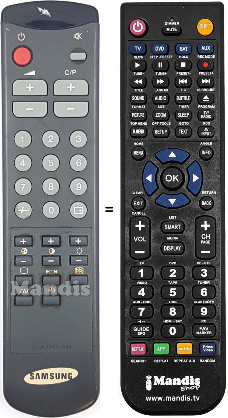 Replacement remote control 3F14-00034-842