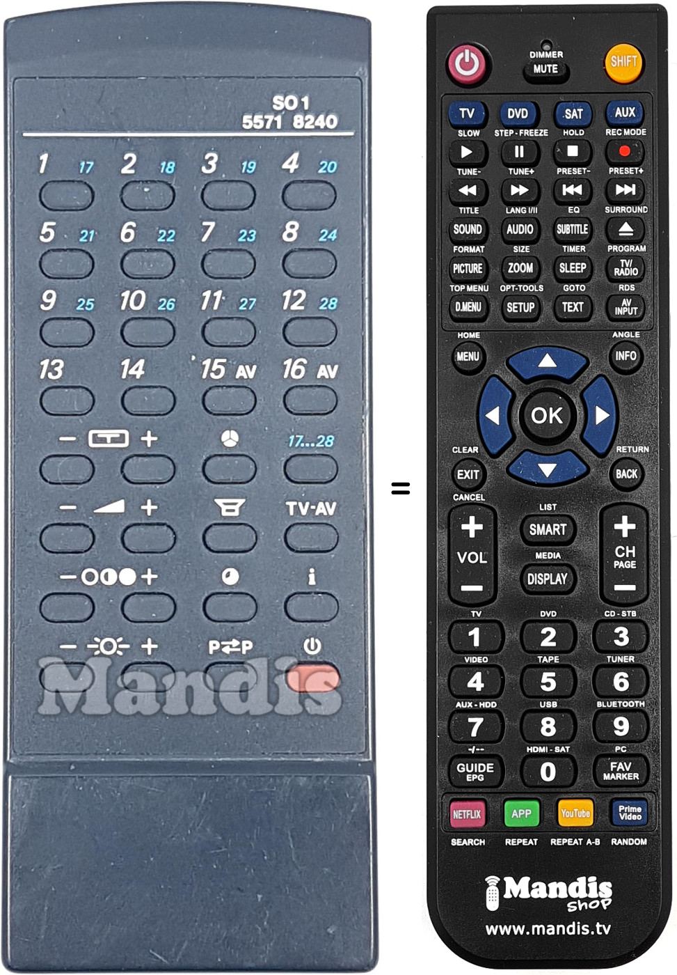 Replacement remote control 55718240