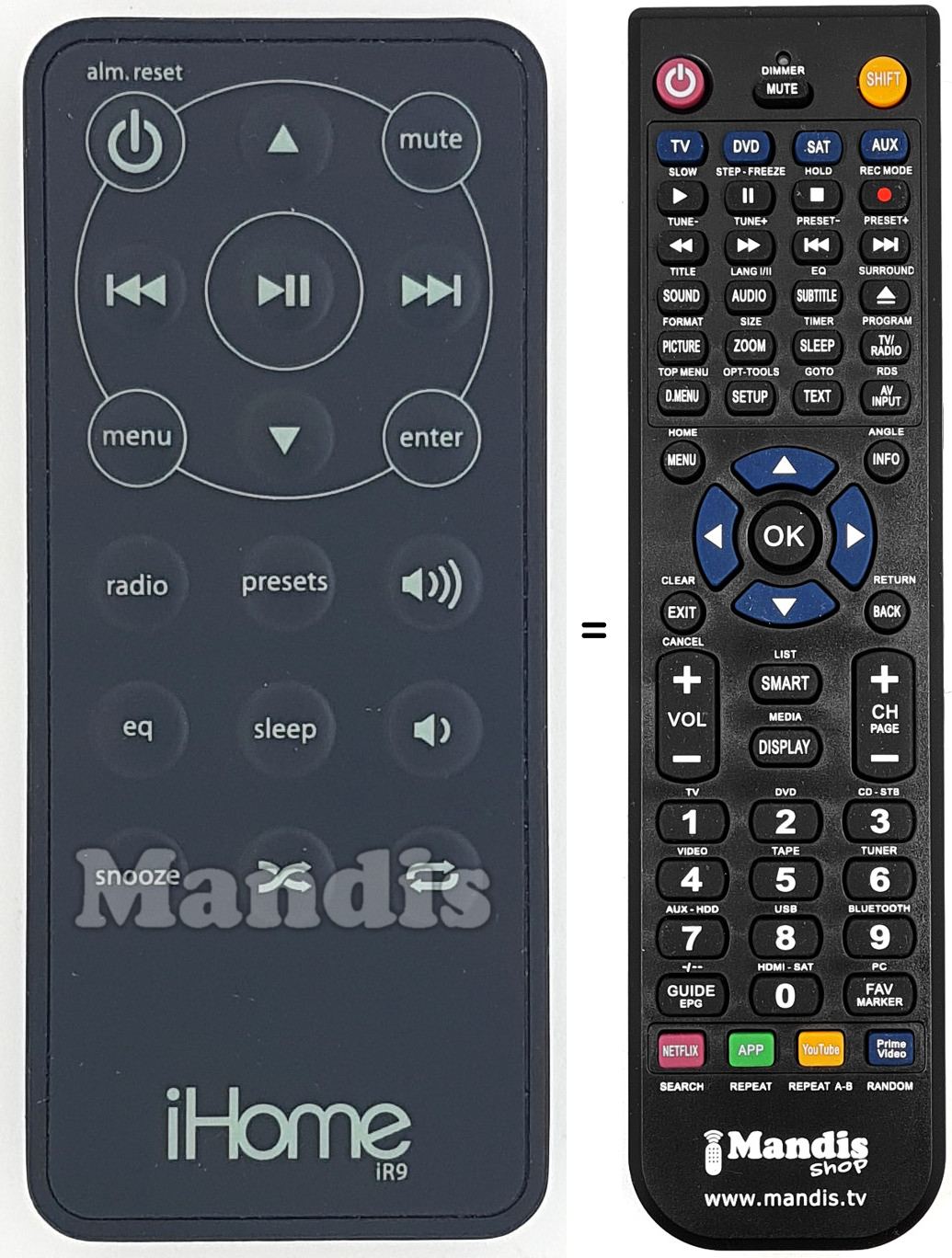 Replacement remote control IR9