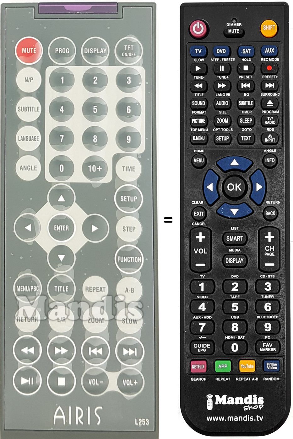 Replacement remote control L253