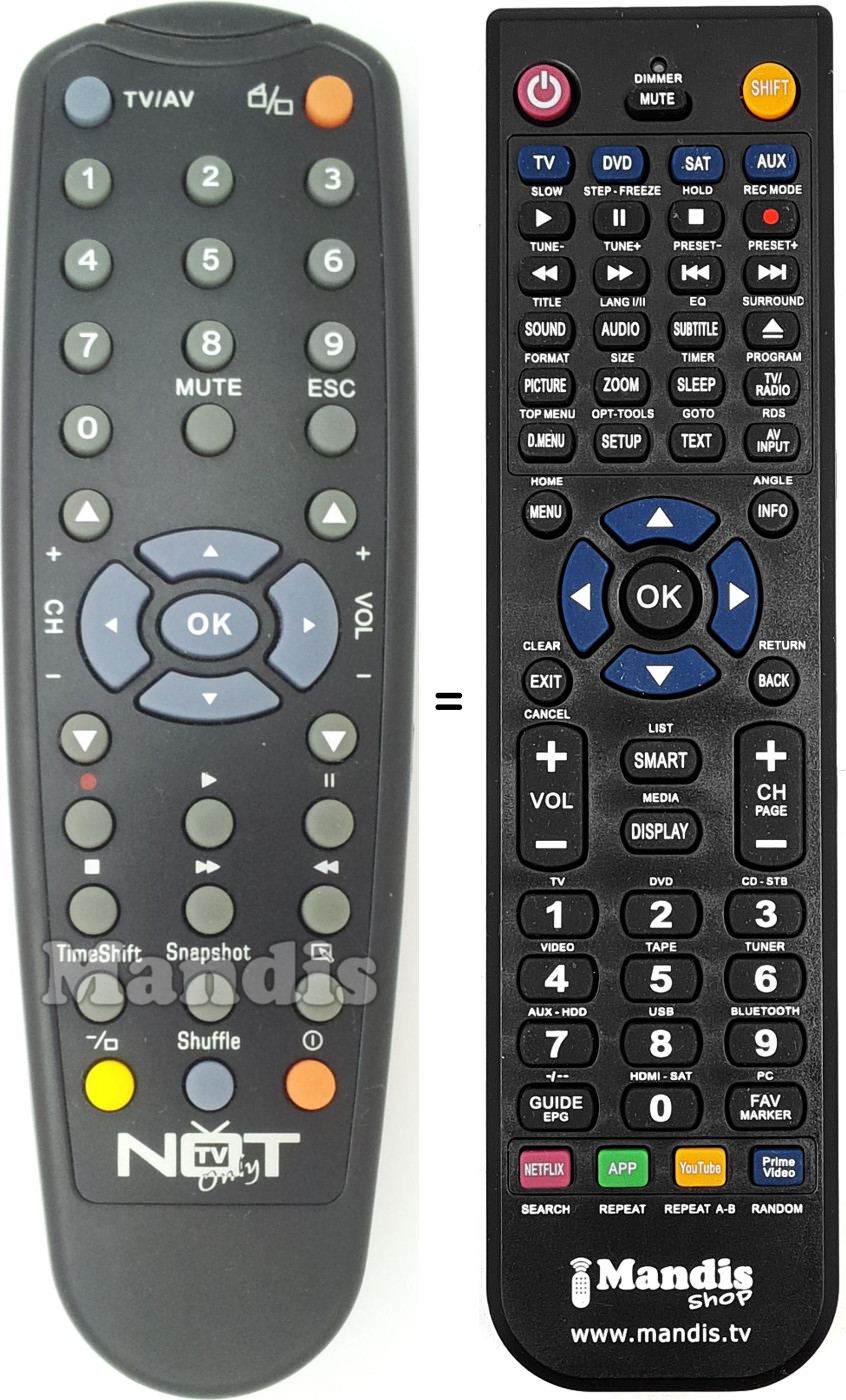 Replacement remote control NOT005