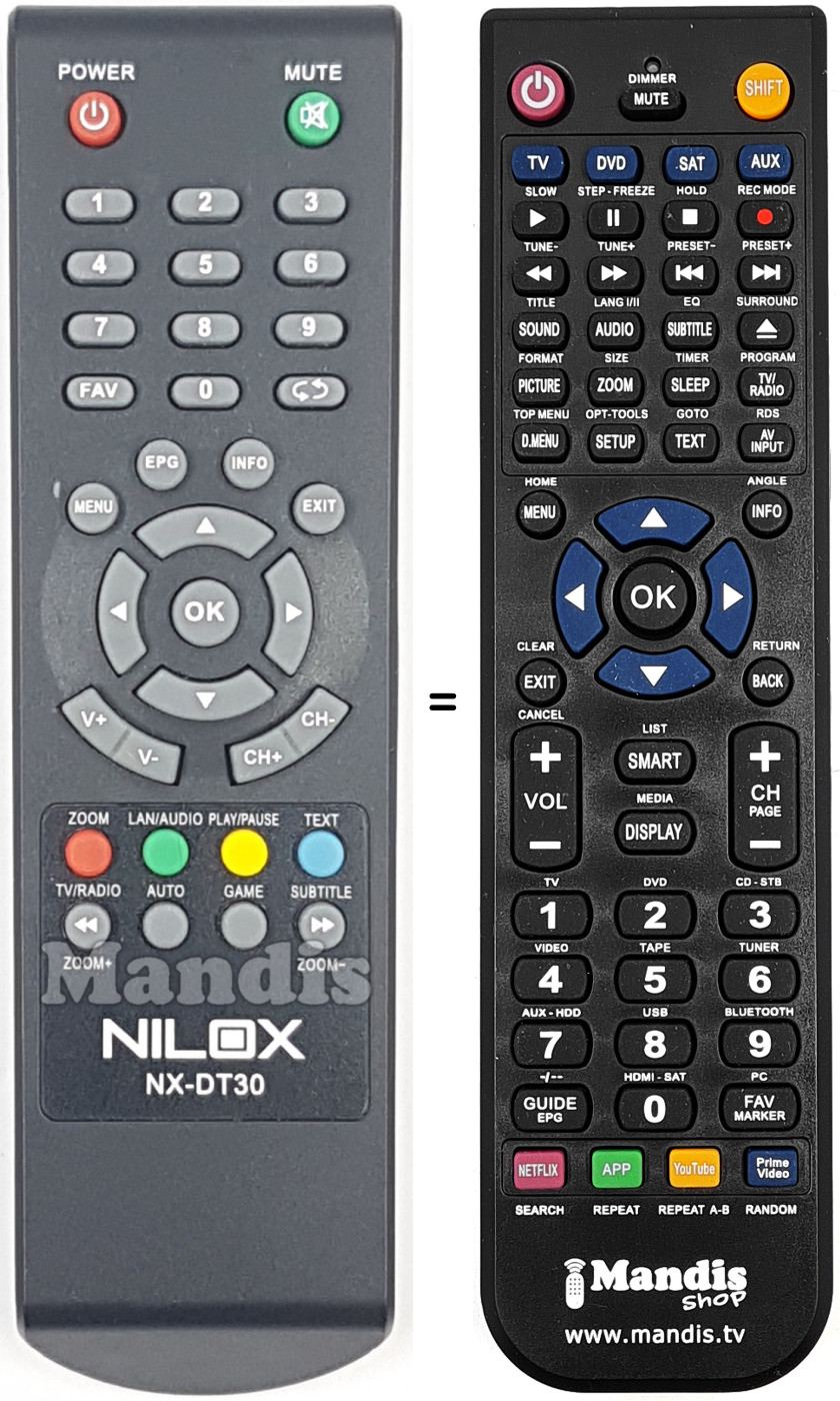 Replacement remote control NX-DT30