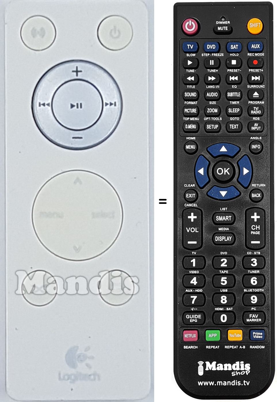 Replacement remote control REMCON1554-1