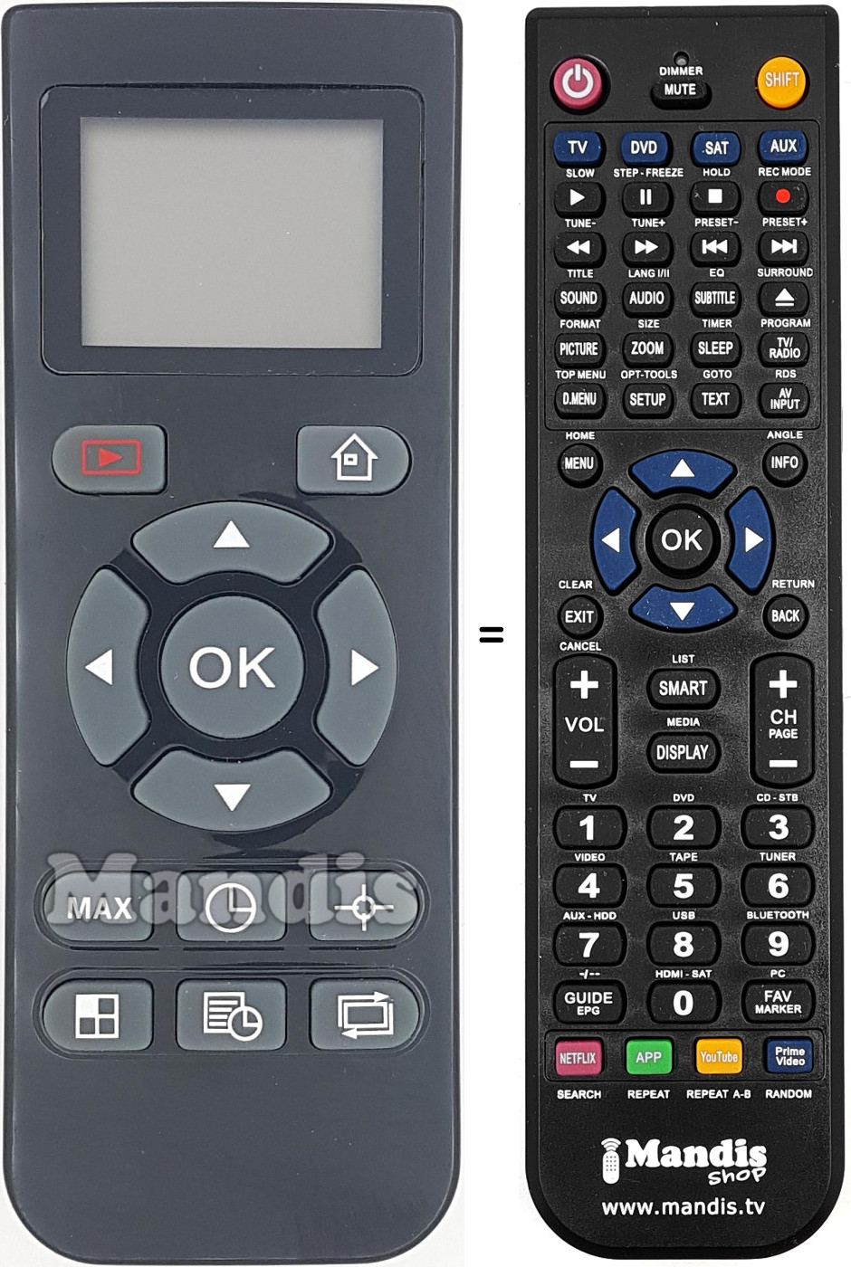 Replacement remote control REMCON1619