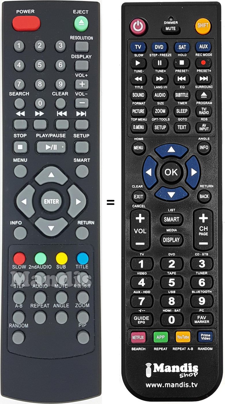 Replacement remote control REMCON1634
