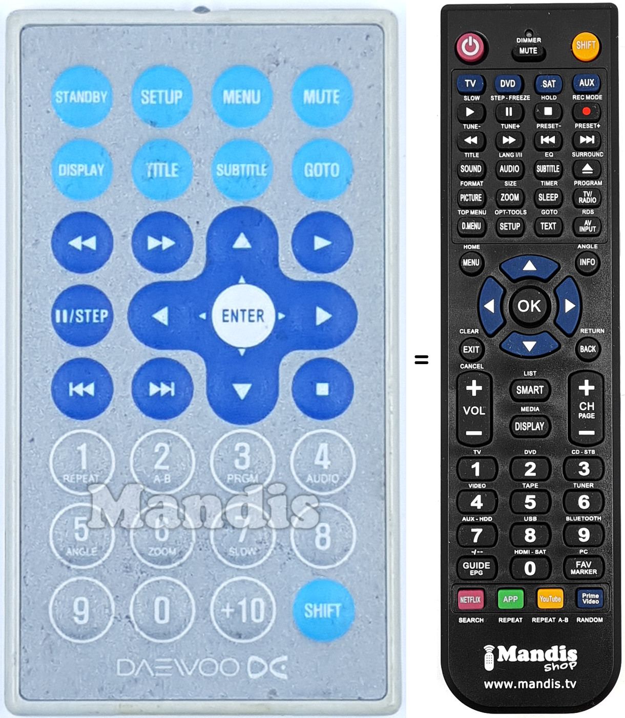 Replacement remote control REMCON1694