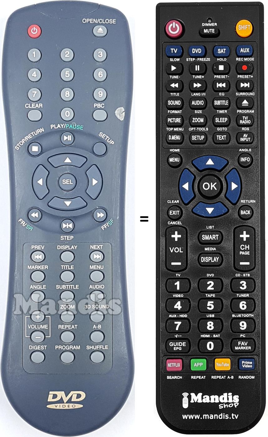 Replacement remote control REMCON1698