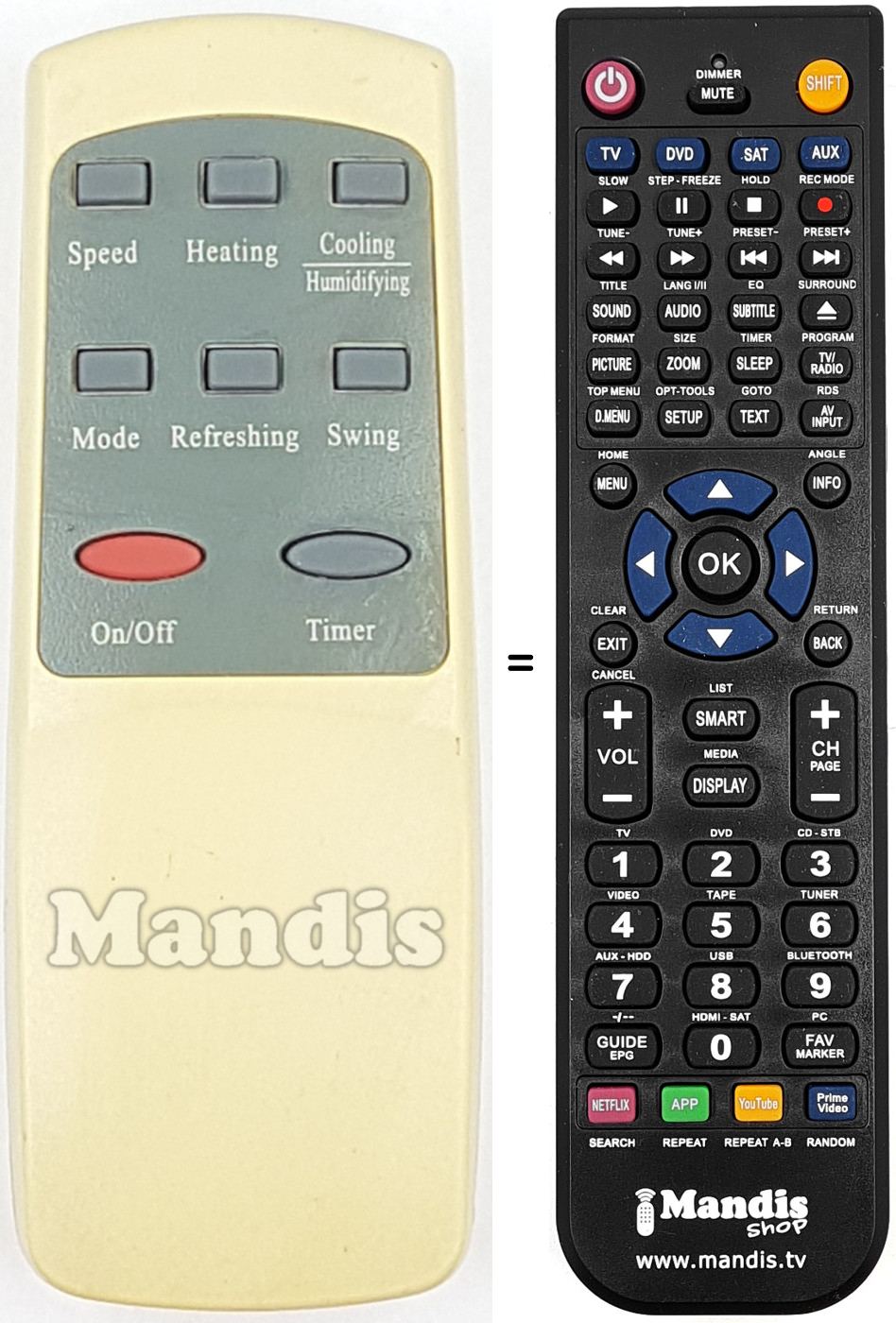 Replacement remote control REMCON1699