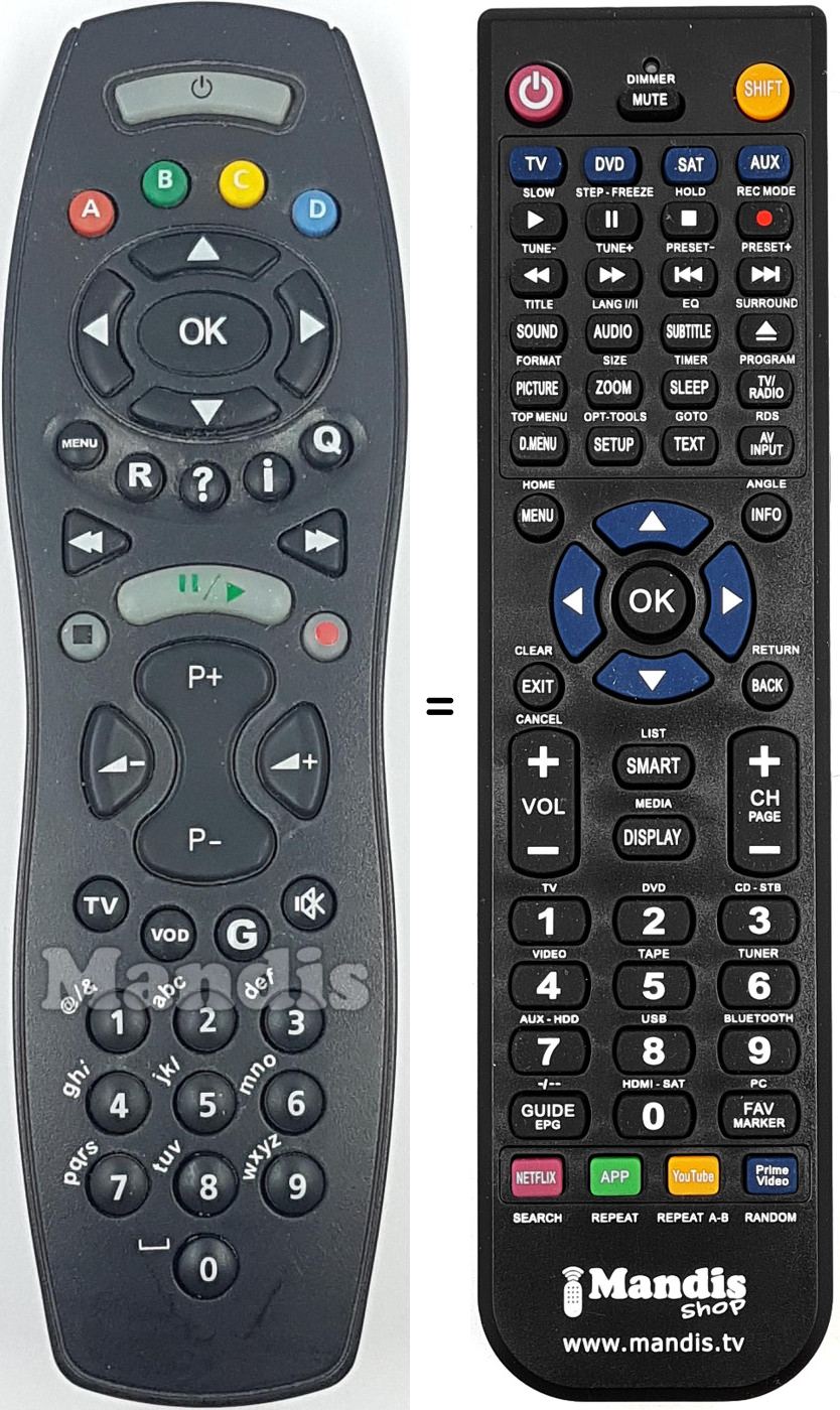 Replacement remote control REMCON1961