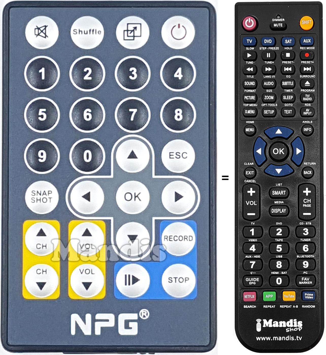 Replacement remote control REMCON2051