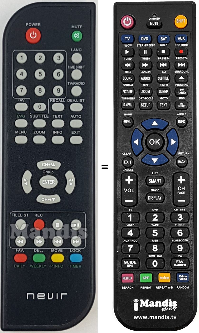 Replacement remote control REMCON2067
