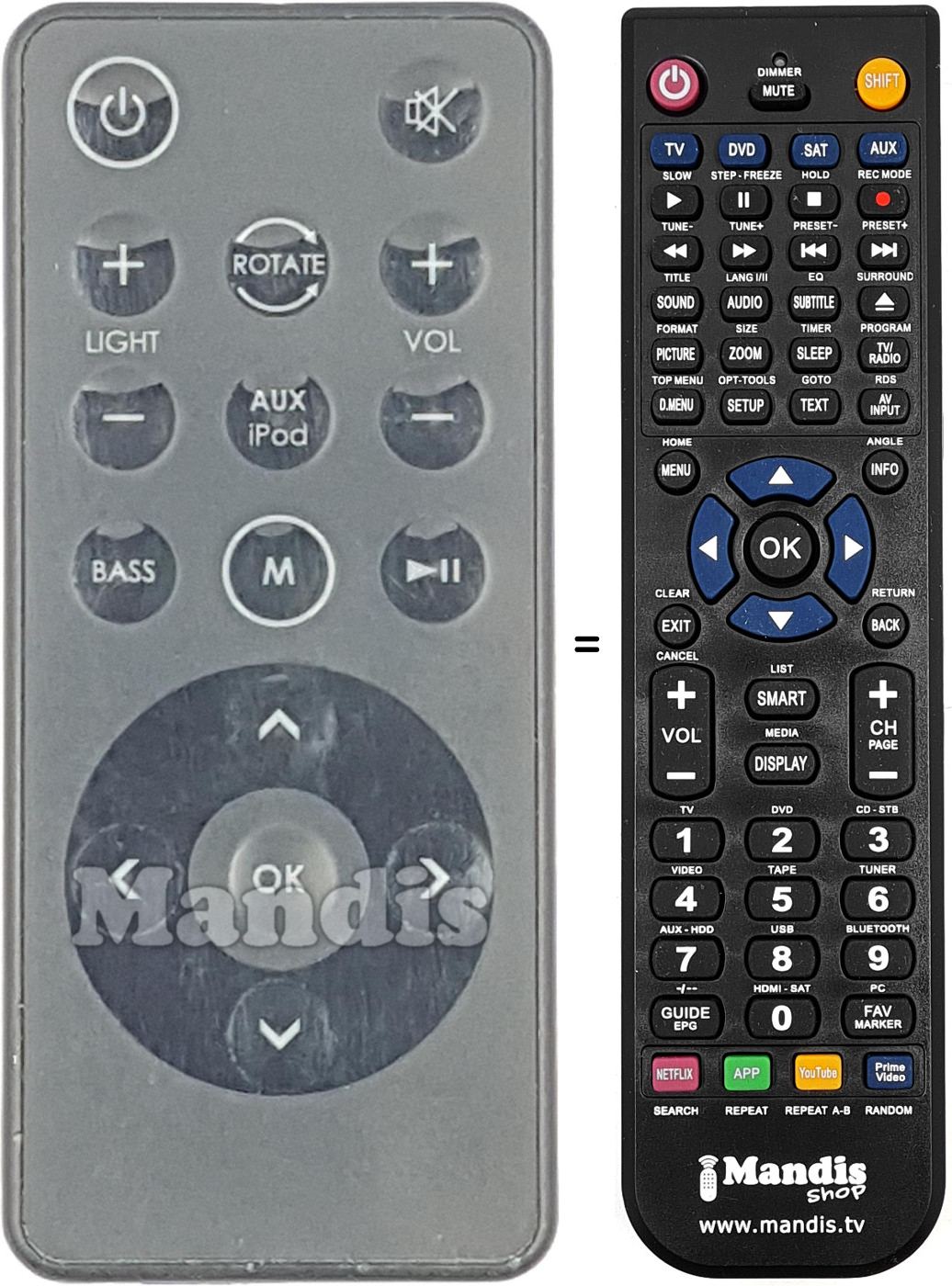 Replacement remote control REMCON2186