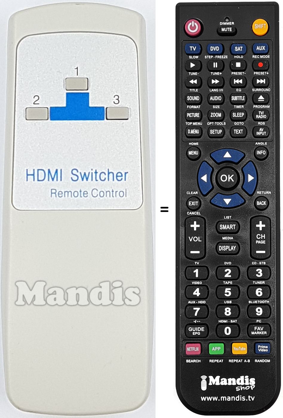 Replacement remote control REMCON2187