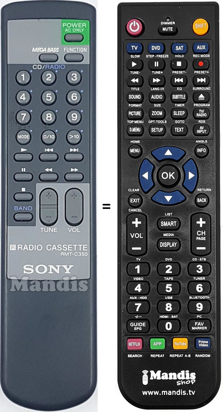 Replacement remote control RMT-C350