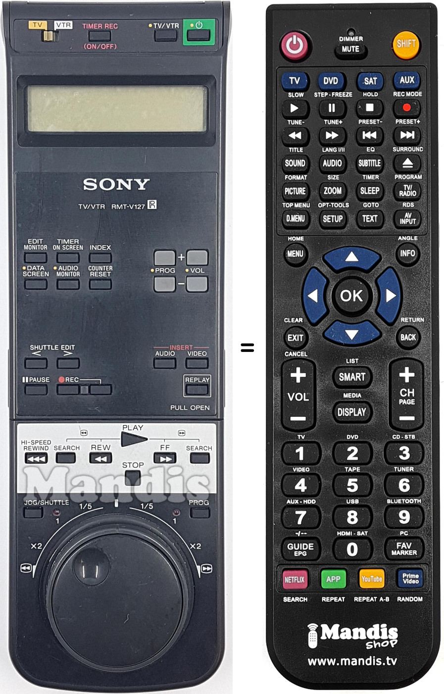 Replacement remote control RMT V127