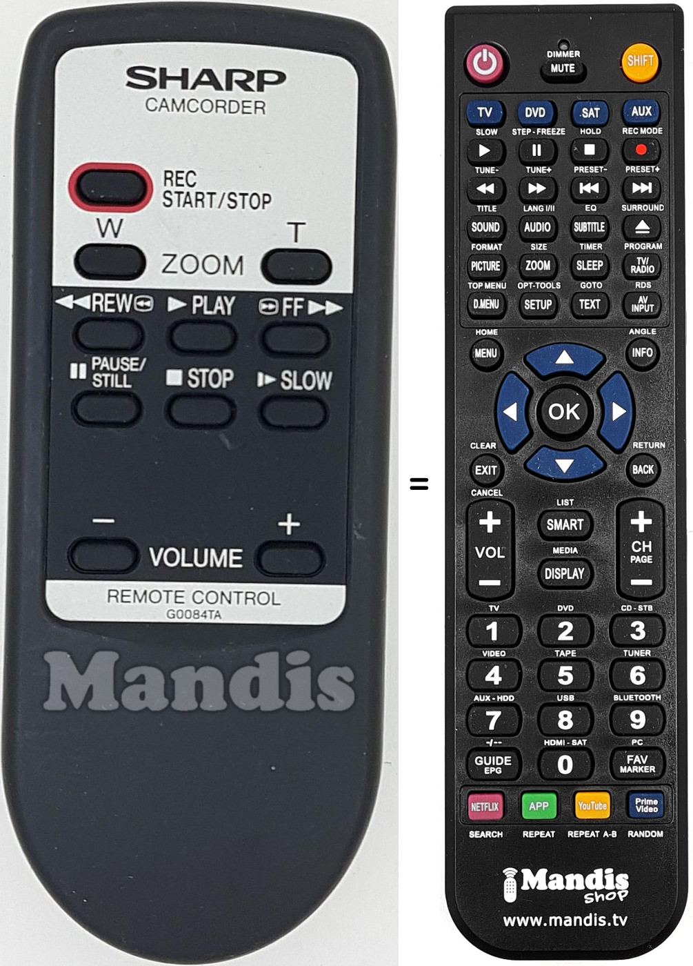 Replacement remote control G0084TA