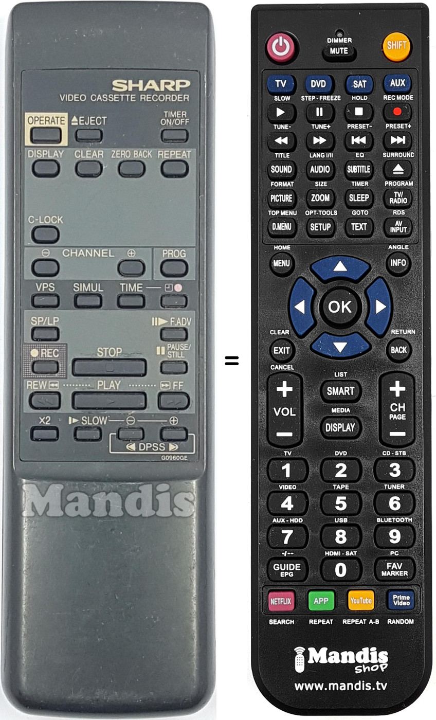 Replacement remote control RRMCG0960GE