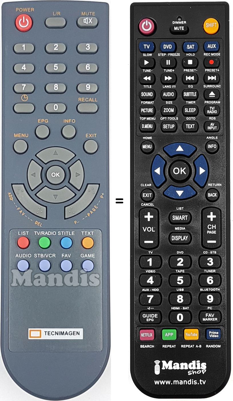 Replacement remote control TECNI001
