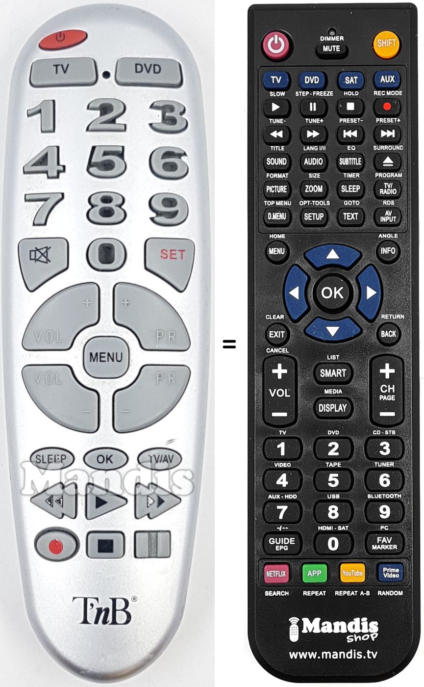 Replacement remote control TNB001