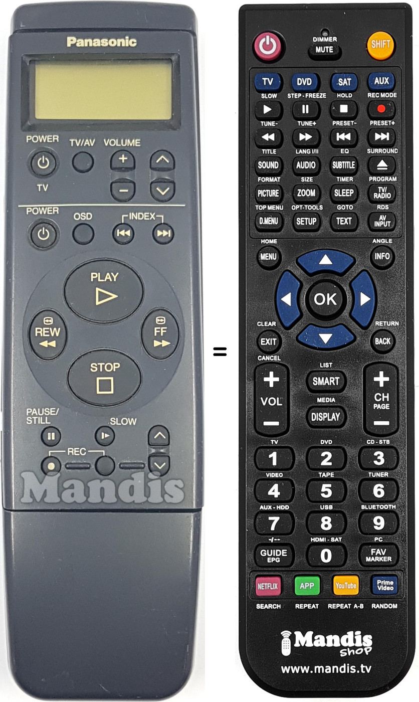 Replacement remote control Panasonic VEQ1866