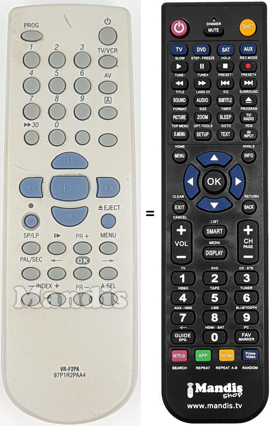Replacement remote control VRF-2PA