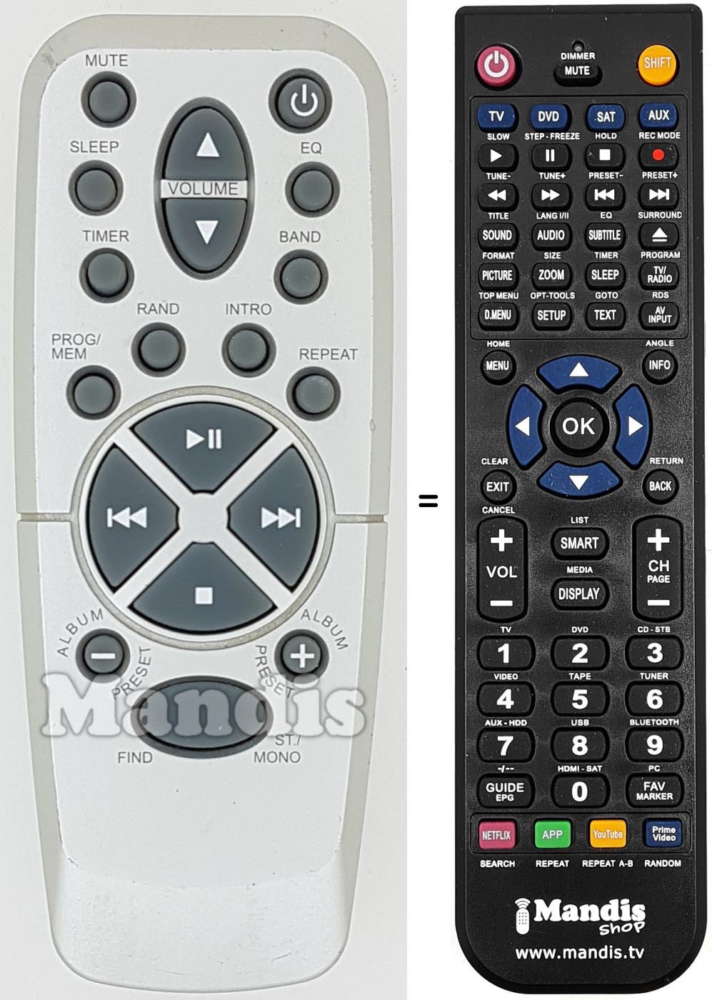 Replacement remote control REMCON1633