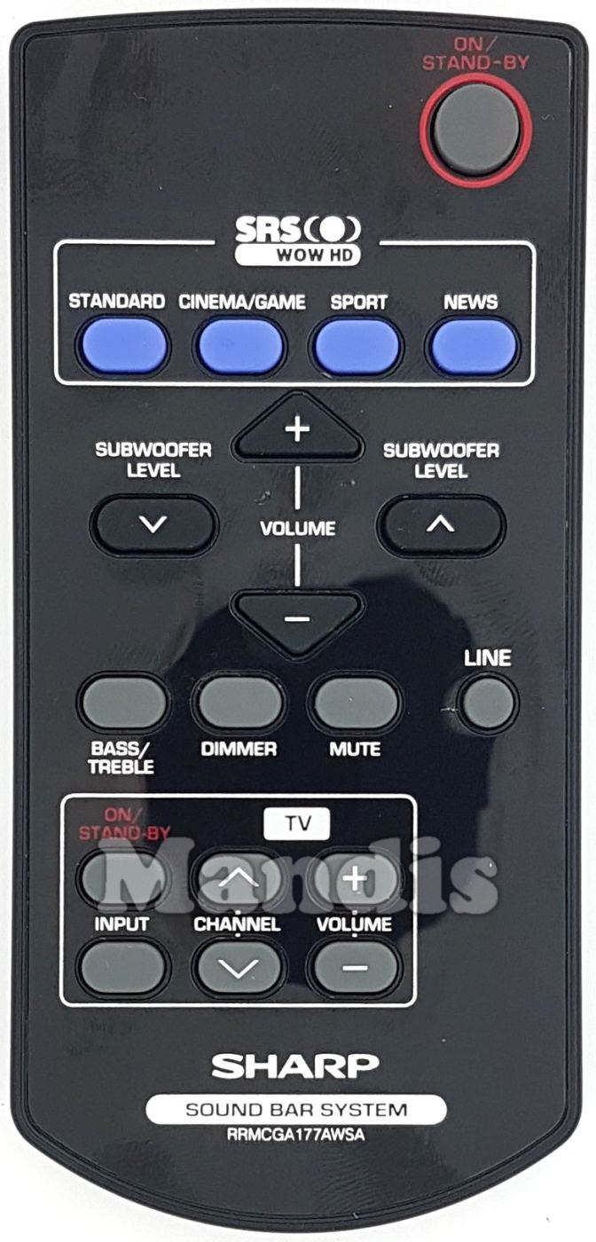 SHARP Sound Bar System (RRMCGA177AW01) original remote control