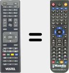 Replacement remote control for RC4878 (23393429)