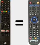 Replacement remote control for ODL32674HTIB-1