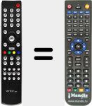 Replacement remote control for Unibox HD3