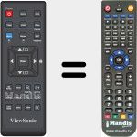 Replacement remote control for VIEWSONIC001