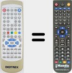 Replacement remote control for DIGI001