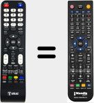 Replacement remote control for TTE-32U4004K