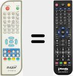 Replacement remote control for ZX-DVBT30
