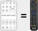 Replacement remote control for INFRARED REMOTE CONT