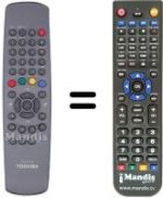 Replacement remote control Toshiba WHV15727