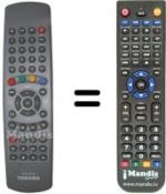Replacement remote control Toshiba SEC0844
