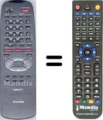 Replacement remote control Toshiba WHV15218